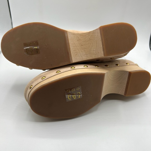 Jcrew Sz 7 Faux Fur Lined Clog Beige Suede Ankle Boots - Picture 9 of 12